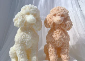 Create Adorable Poodle Puppy Candles at Home with Easy-to-Use Silicone Mold